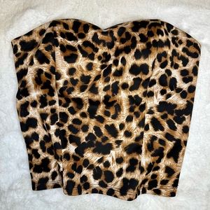 🐆MeOWWW: An Absolutely PURRRfect Vintage Y2K Leopard Print Bustier Tube Top